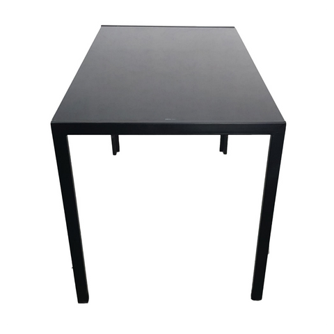Simple Assembled Tempered Glass & Iron Dinner Table Black(Replacement code: 13028197-55761004)