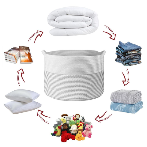 LAUNDRY BASKET WHITE & L GREY 1010285