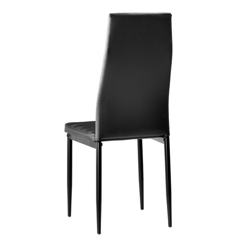 6pcs Elegant Assembled Stripping Texture High Backrest Dining Chairs Black (Replacement code: BSTWCEZKMG)
