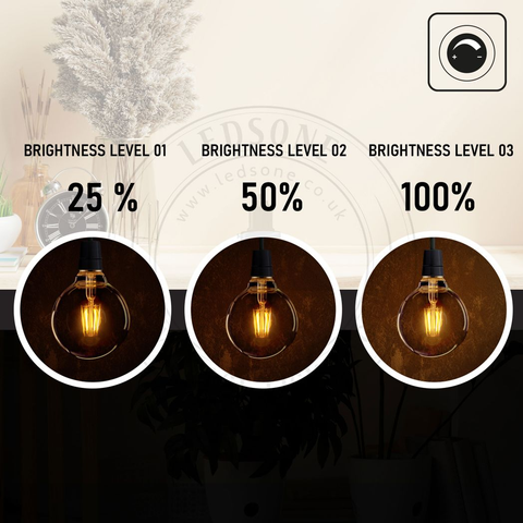 2Pack E27 LED Edison Dimmable Vintage Amber Glass Warm white 2700K Light Bulbs