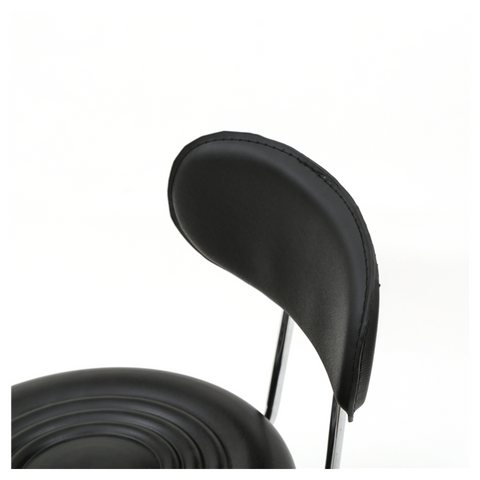Round Shape Adjustable Salon Stool with Back and Line Black