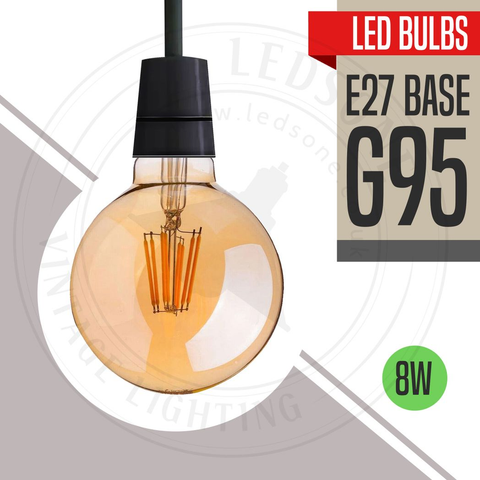 2Pack E27 LED Edison Dimmable Vintage Amber Glass Warm white 2700K Light Bulbs
