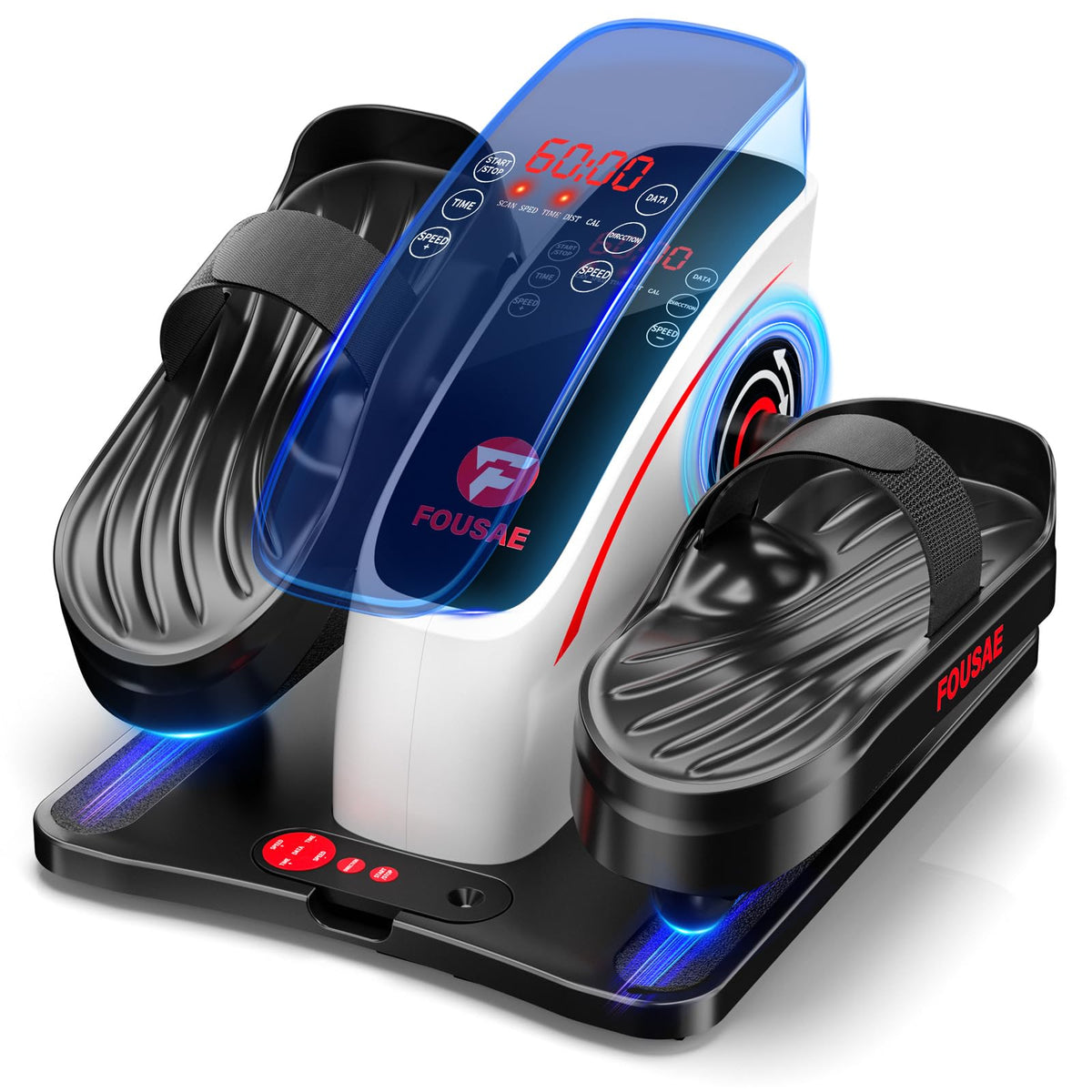 Under Desk Elliptical Machine Ellipse Leg Exerciser with 15 Adjustable Speeds Quiet & Compact Electric Pedal Exerciser for Seniors Leg Exerciser While Sitting with Display Monitor & Remote Control