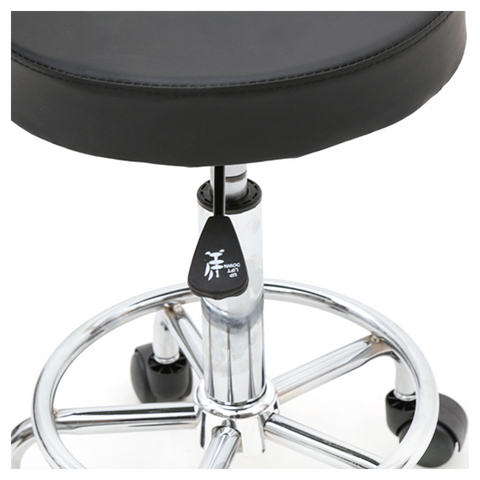 Round Shape Adjustable Salon Stool with Back Black