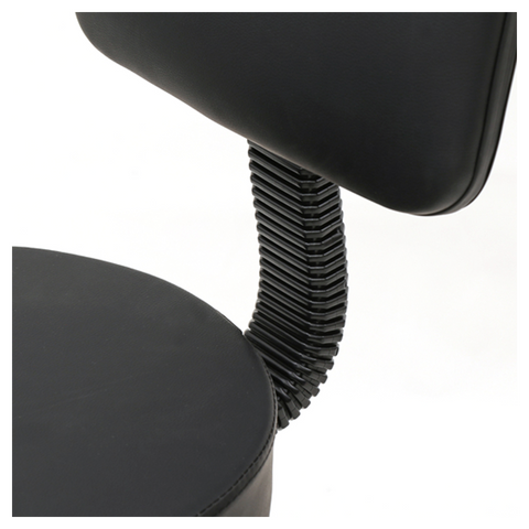 Round Shape Adjustable Salon Stool with Back Black