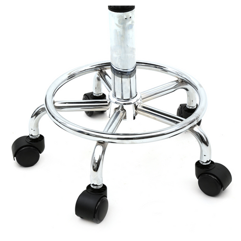 Round Shape Adjustable Salon Stool with Back and Line White