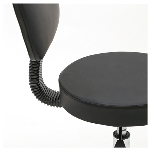 Round Shape Adjustable Salon Stool with Back Black