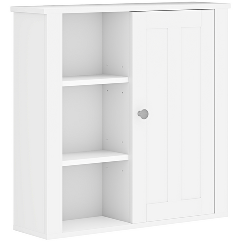 Modern Wall Mounted Bathroom Cabinet with Adjustable Shelves, White
