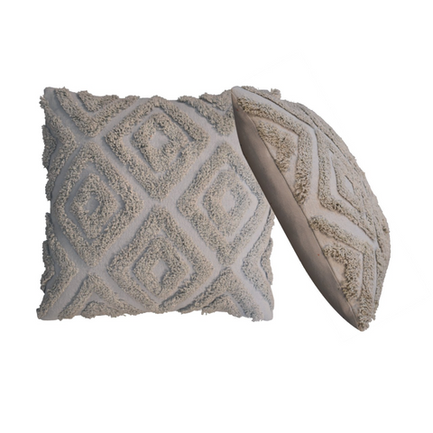 Artisan Furniture 2 Grey Mini Diamond Tassle Cushions