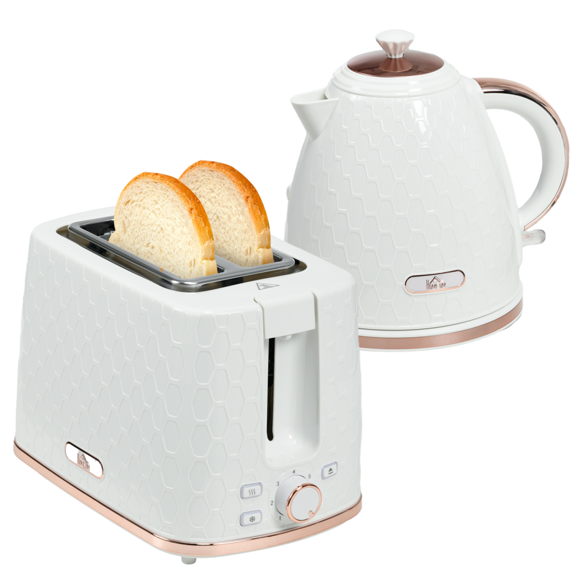 Kettle and Toaster Set 1.7L Fast Boil Kettle & 2 Slice Toaster Set White