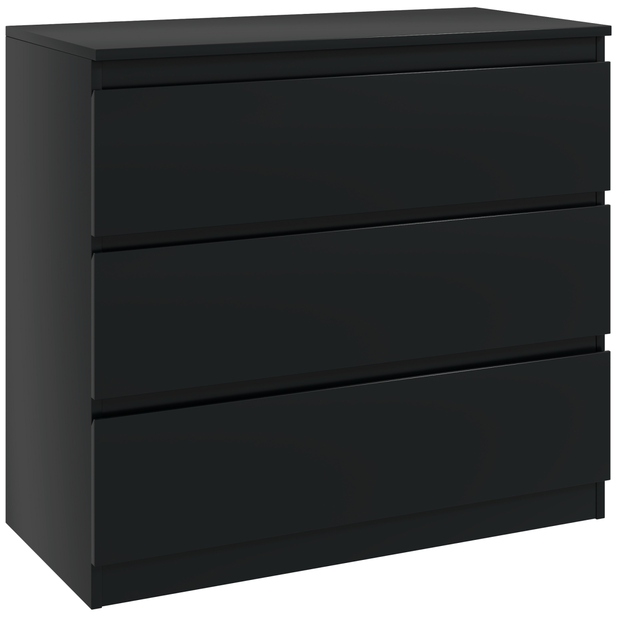 Chest of Drawers, 3 Drawer Storage Cabinet Unit for Bedroom, Black