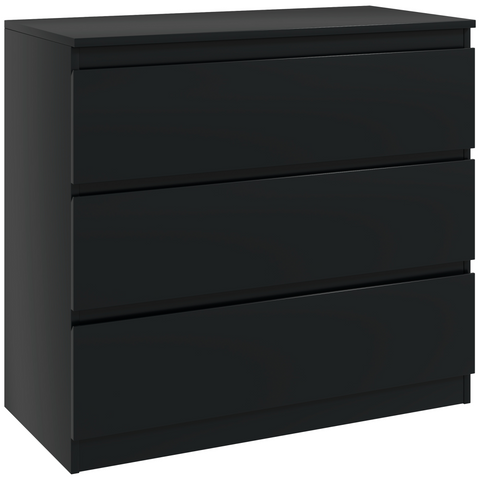 Chest of Drawers, 3 Drawer Storage Cabinet Unit for Bedroom, Black