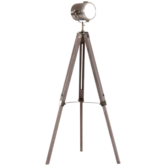 Tripod Floor Lamp, 65L,Wood/Bronze Colour