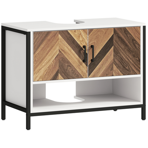 Bathroom Under Sink Cabinet for Basin with or without Pedestal Cream