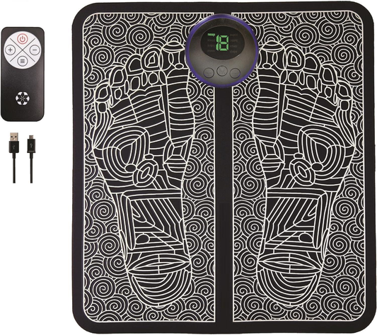 Dyzi EMS Foot Massager - Electrical Muscle Stimulation for Pain Relieve and Improve Circulation for Ultimate Comfort- Relax Your Feet with Rechargeable Foot Massager