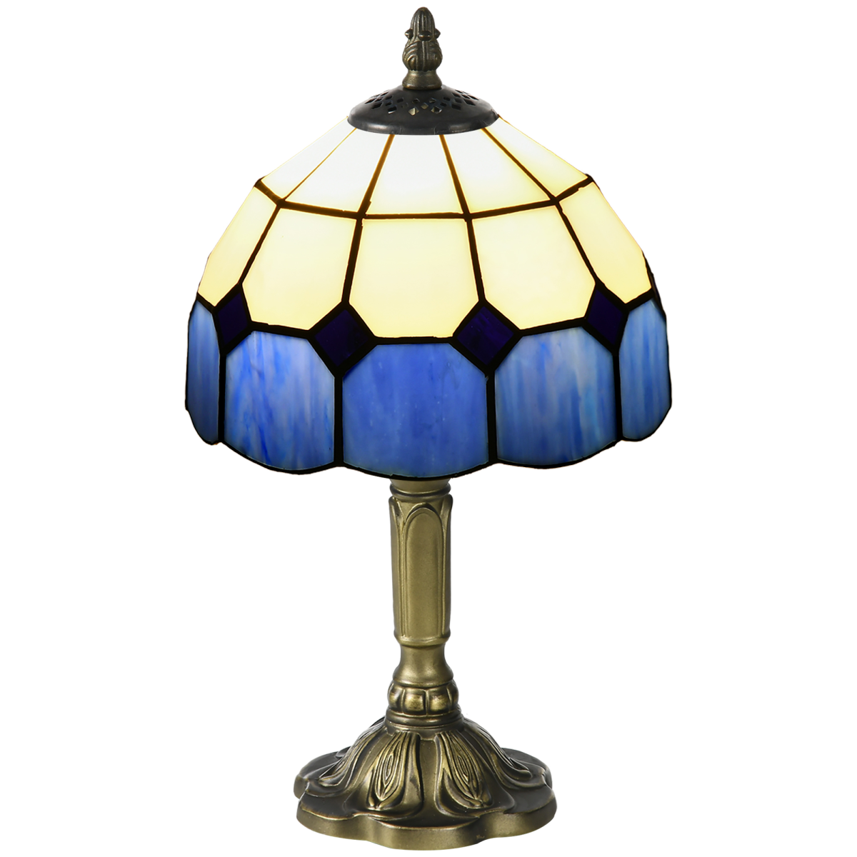 Antique Table Lamp, for Bedroom Bedside, Bulb not Included, Blue