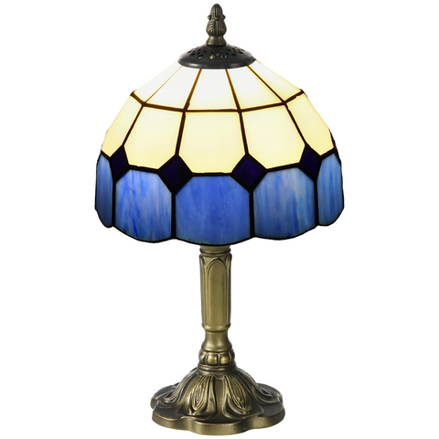 Antique Table Lamp, for Bedroom Bedside, Bulb not Included, Blue