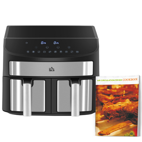 Oil Free Dual Air Fryer 10-in-1 8L w/ Sync Cook & Sync Finish Timer 2400W
