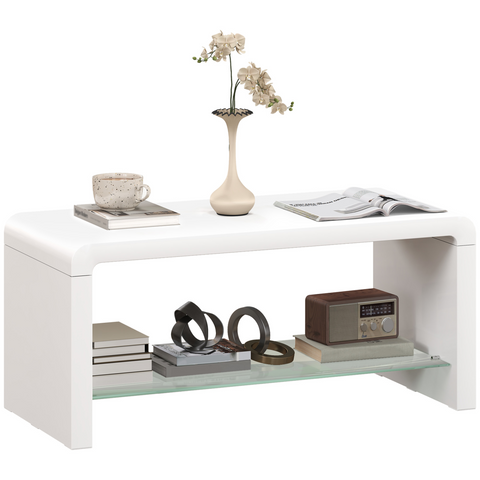 Storage Coffee Table, Centre Table for Living Room, White