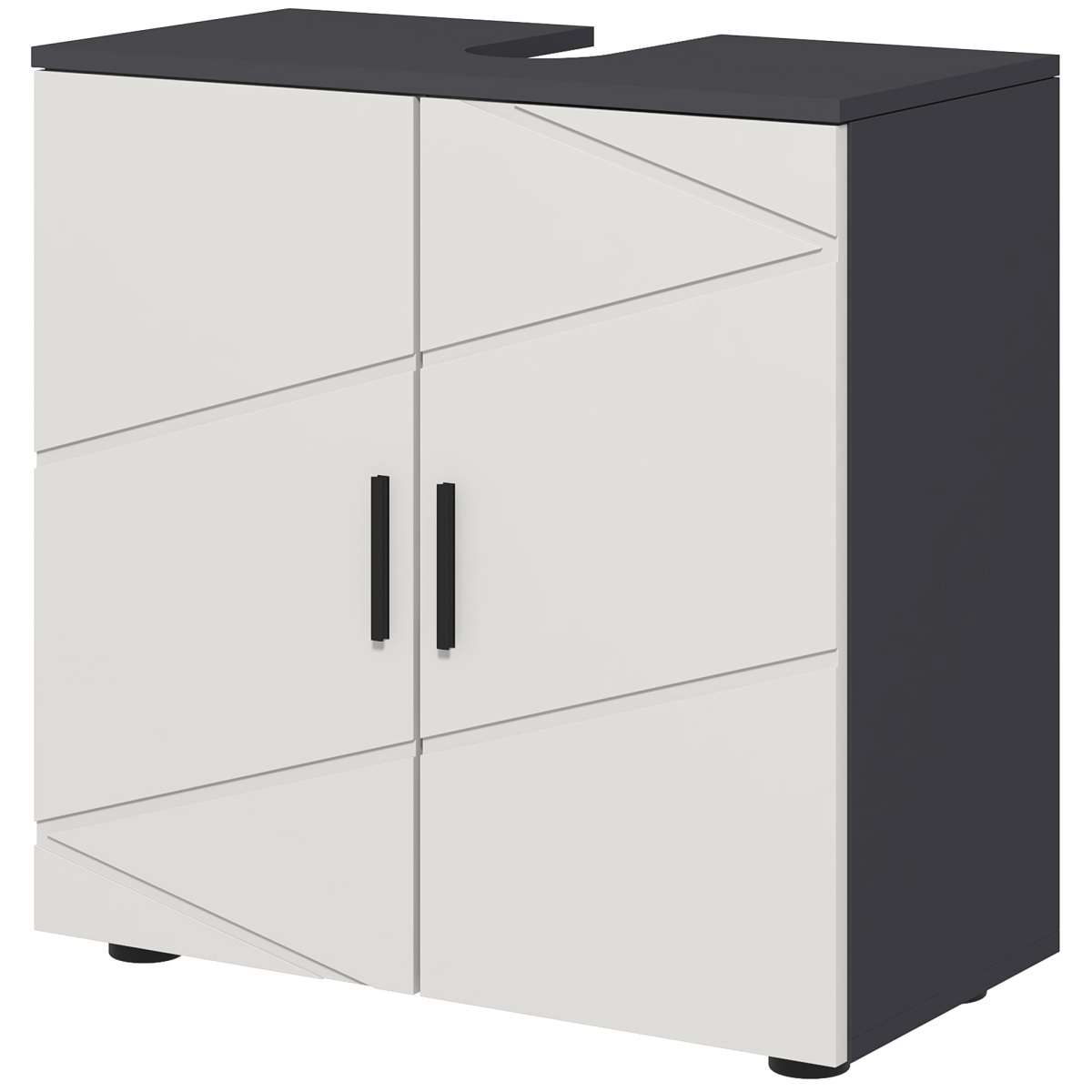 kleankin Bathroom Vanity Unit, Under Sink Cabinet with Shelf, Light Grey