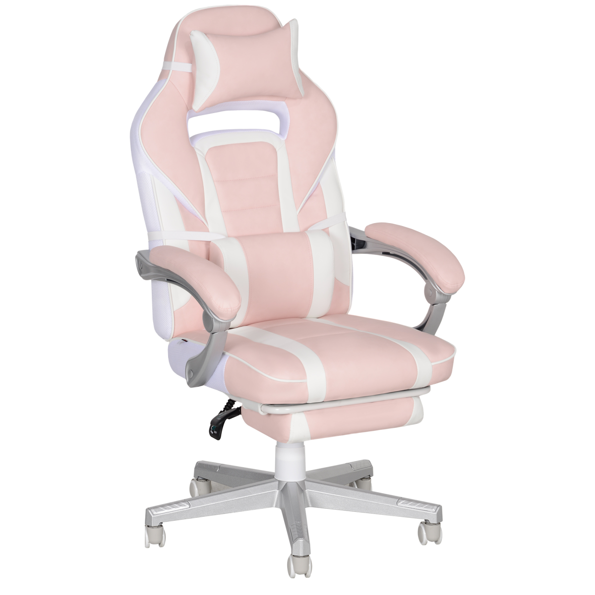 PU Leather Gaming Chair with Footrest 150 Degree Reclining Back
