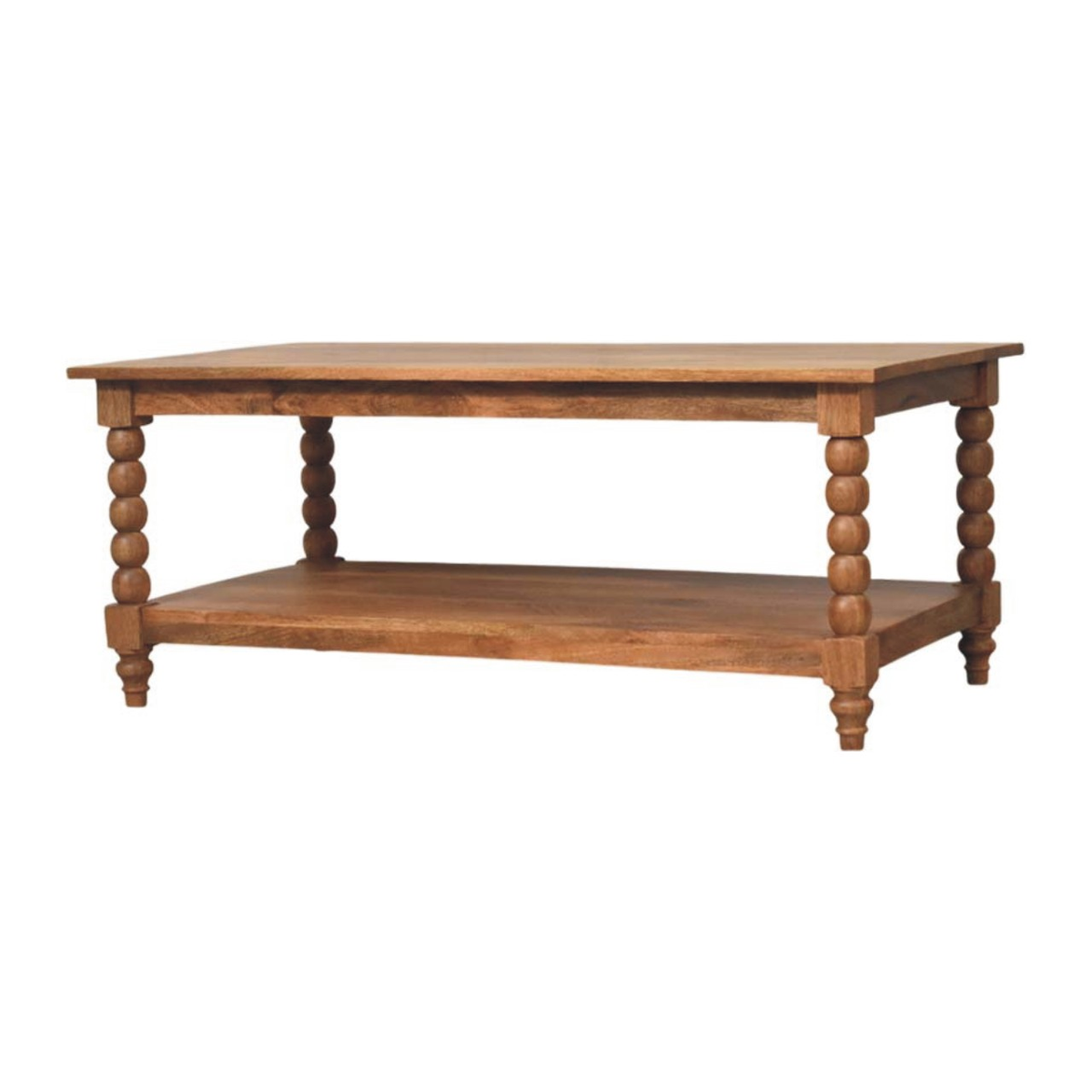 Artisan Furniture Solid Wood Spindle Coffee Table, 1 Open Slot, Brown