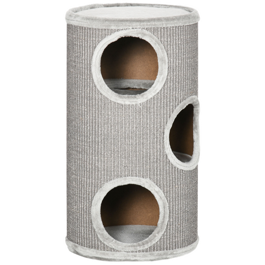 Cat Barrel Kitten Tree Tower for Indoor Cats, Covered with Sisal, Cosy Platform
