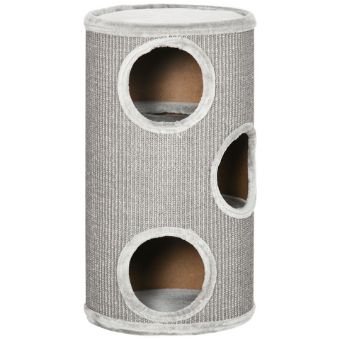 Cat Barrel Kitten Tree Tower for Indoor Cats, Covered with Sisal, Cosy Platform