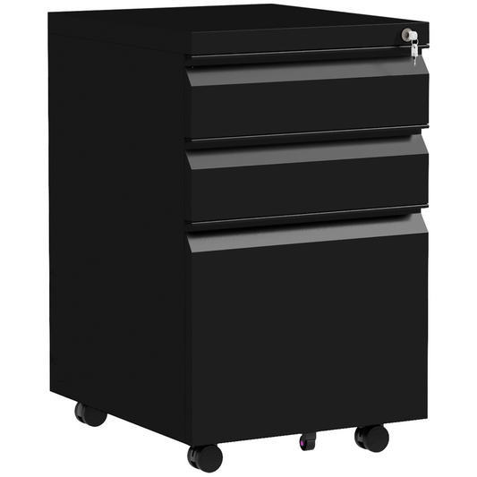 Vinsetto Steel File Cabinet with Lock and Hanging Bar for Letter A4 Legal Size