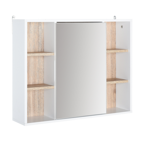 Wall Mounted Bathroom Storage Cabinet w/ Mirrored Door, Adjustable Shelf