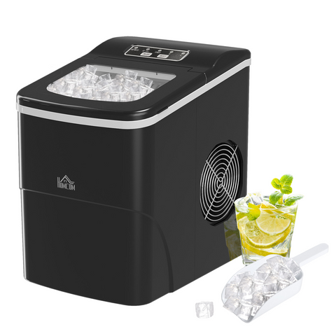 Ice Maker 12kg/24H Production with Scoop Basket for Home Office Black