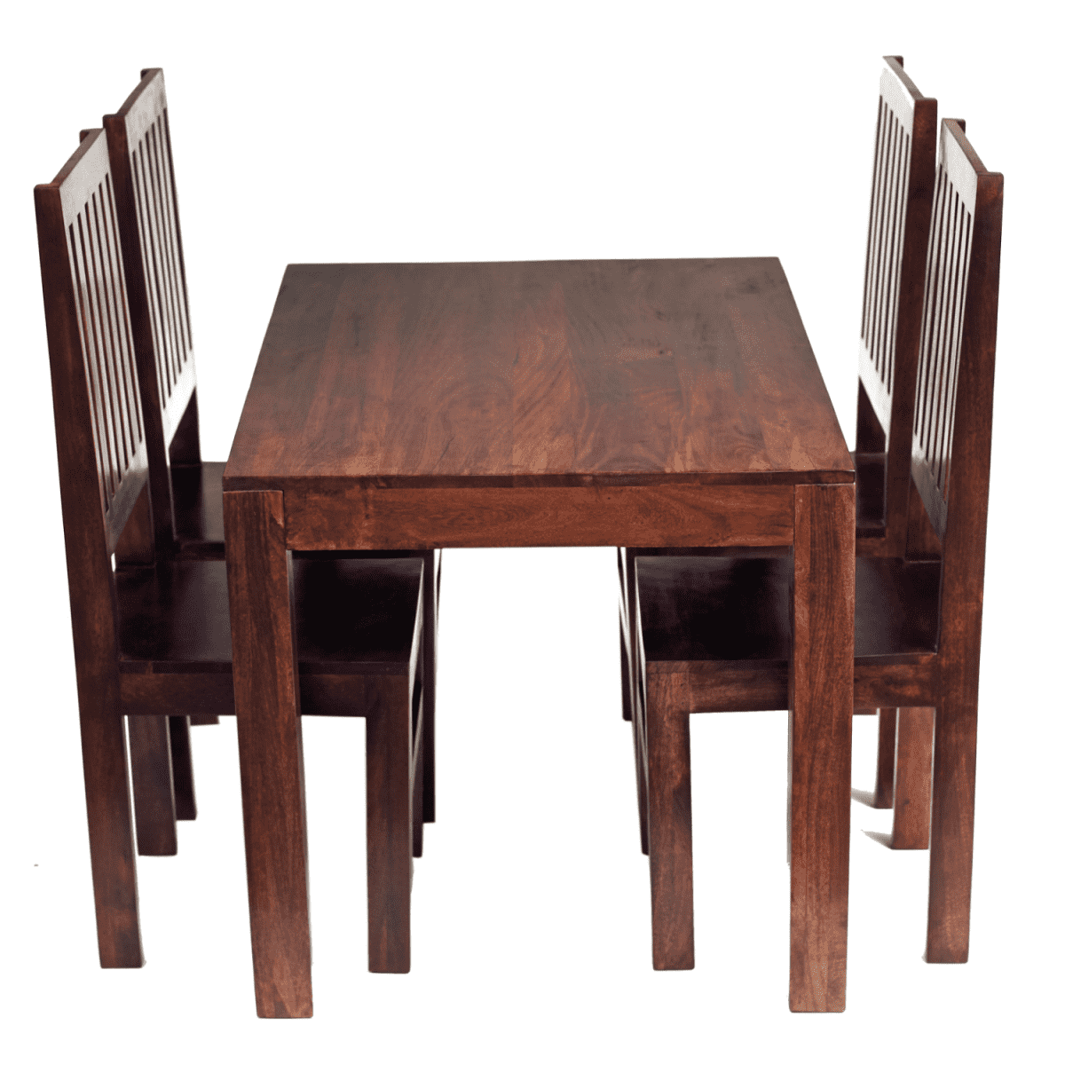 Toko Dark Mango 4Ft Dining Set With Wooden Chairs