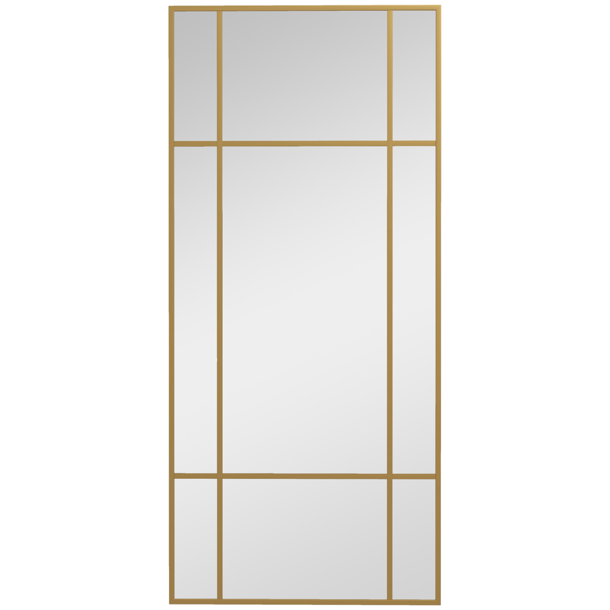 Window Style Vanity Mirror 110 x 50cm Hanging Wall Mirror Gold Tone