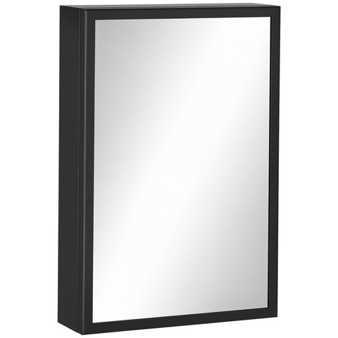 kleankin Wall Mounted Bathroom Cabinet with Mirror and Storage Shelves