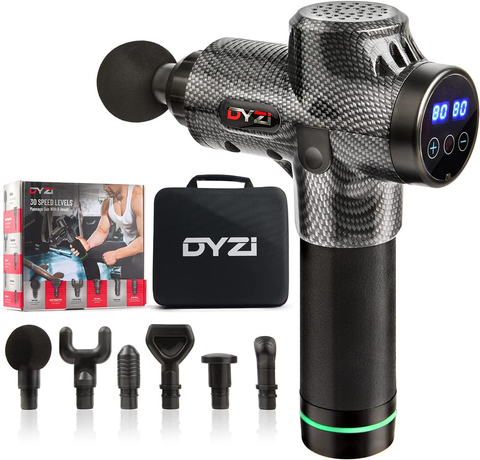 Handheld Massage Gun, Percussion Deep Tissue Muscle Body Massager 6 Heads by Dyzi
