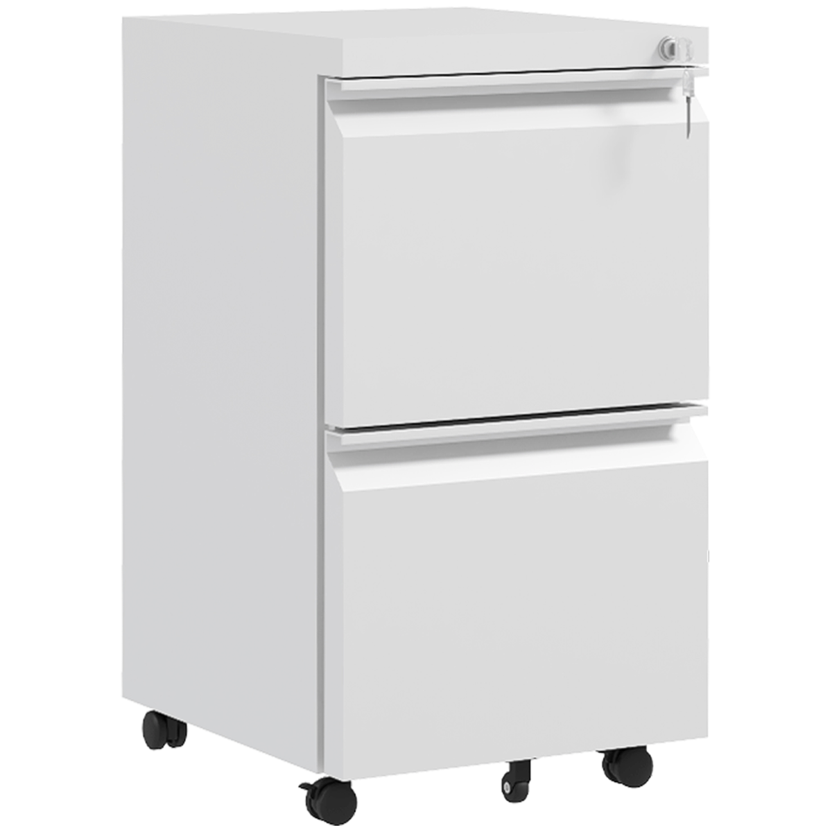 Vinsetto Steel File Cabinet with Lock Hanging Bar for Letter A4 Legal Size White
