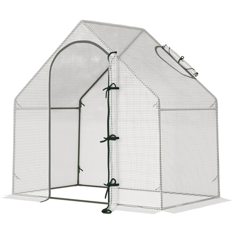 Wire mesh enclosure with a door on a white background