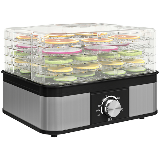 5 Tier Food Dehydrator, 245W for Drying Fruit, Meat, Vegetable, Black
