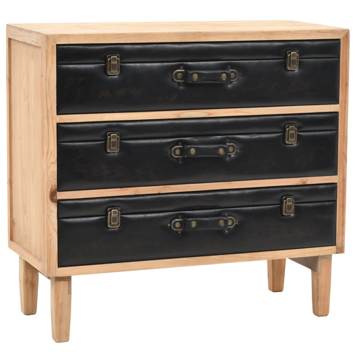Drawer Cabinet | Natural wood with black details