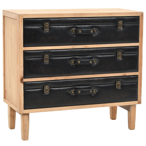 Drawer Cabinet | Natural wood with black details