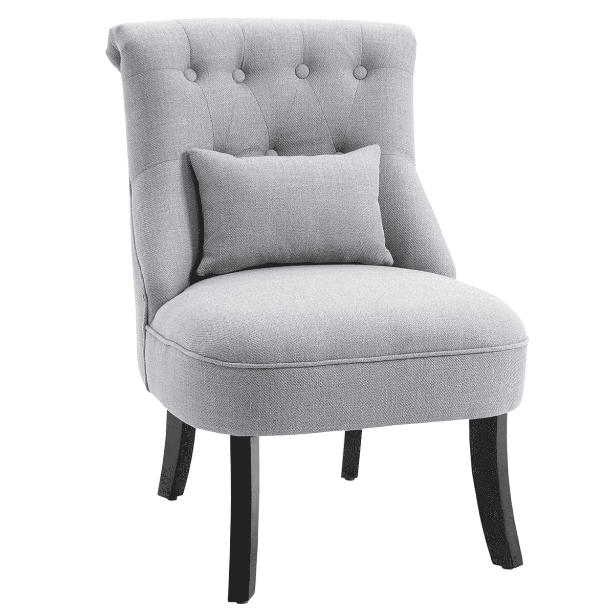 Fabric Single Sofa Dining Chair Upholstered W/ Pillow Solid Wood Leg Living Room