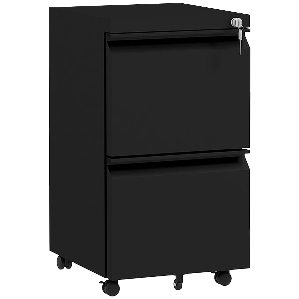 Vinsetto Steel File Cabinet with Lock Hanging Bar for Letter A4 Legal Size Black