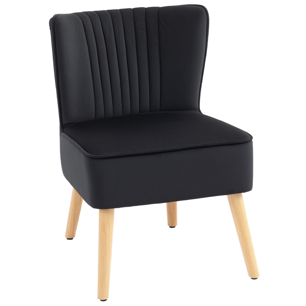 Velvet Accent Chair Occasional Tub Chair for Living Room, Black