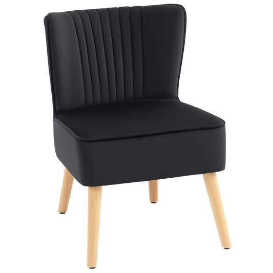 Velvet Accent Chair Occasional Tub Chair for Living Room, Black