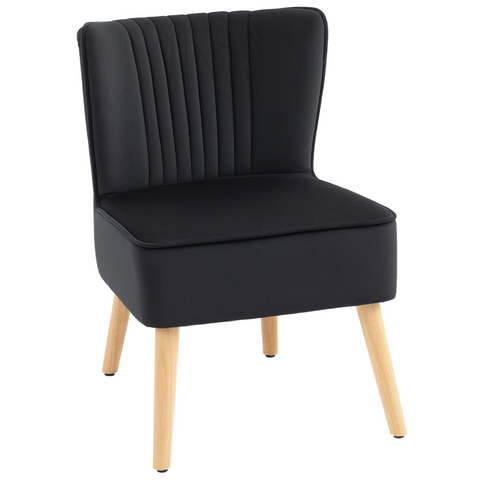 Velvet Accent Chair Occasional Tub Chair for Living Room, Black