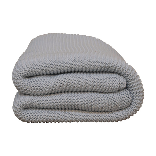 Artisan Furniture Double Blue Knit Throw, Light Blue