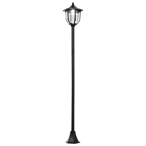1.77m Tall Free-Standing ABS Garden Solar LED Lamp Post Black