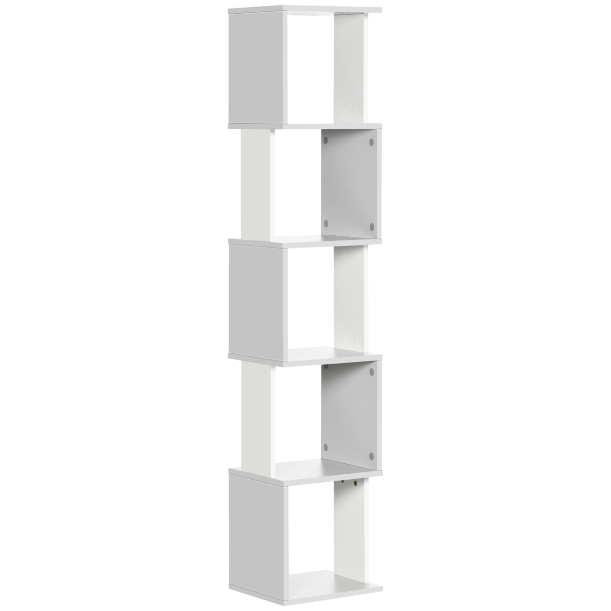 5-Tier Bookshelf, Freestanding Bookcase Storage Shelving Light Grey