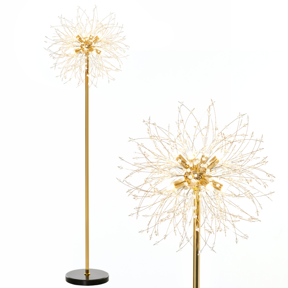 Modern Floor Lamp with Dandelion-like Lampshade for Bedroom