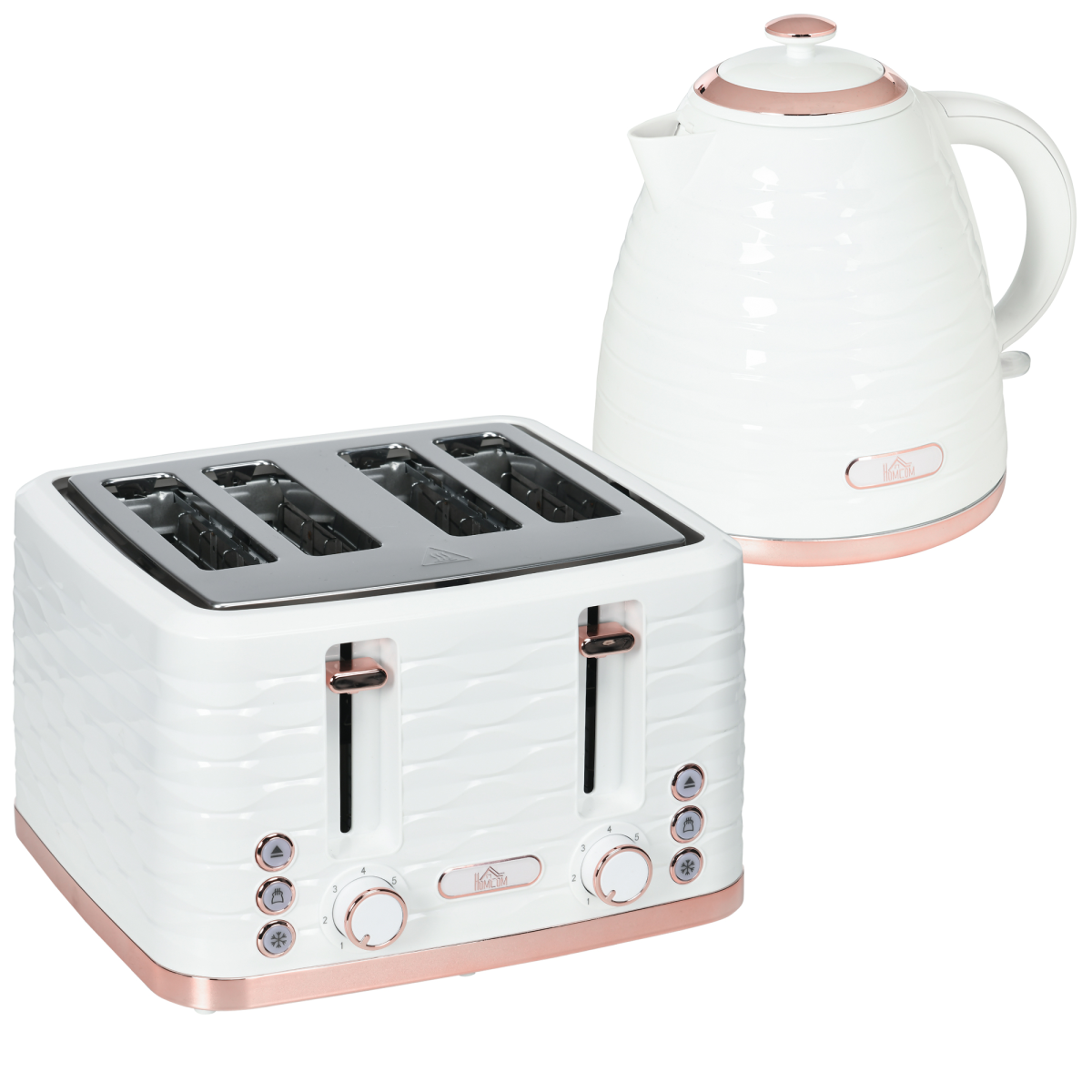 Kettle and Toaster Set 1.7L Rapid Boil Kettle & 4 Slice Toaster White